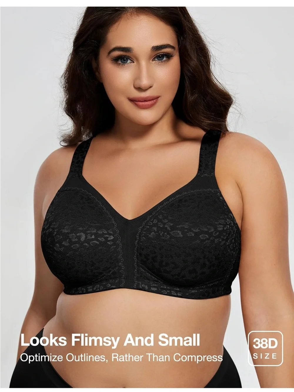Women's Full Coverage Plus Size Comfort Minimizer Bra Wirefree Non Padded new